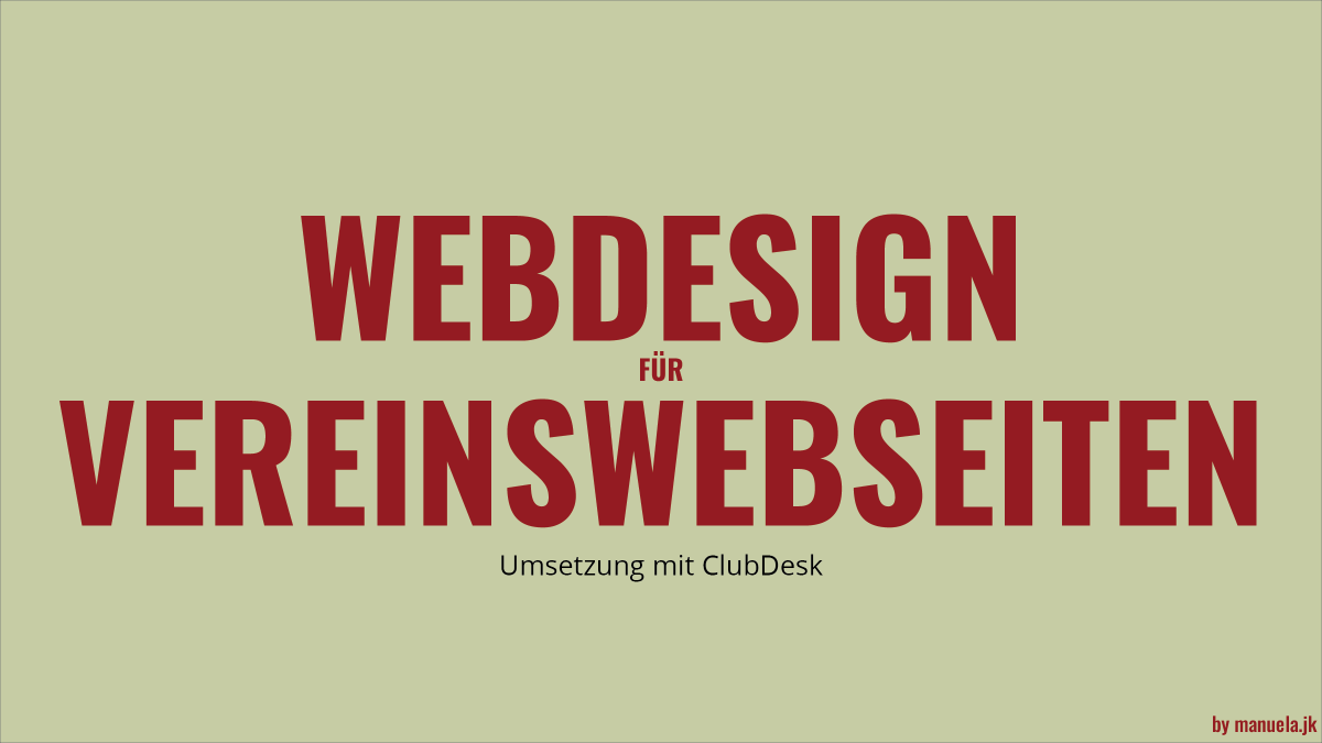 Webdesign für Vereinswebseiten - Umsetzung mit ClubDesk