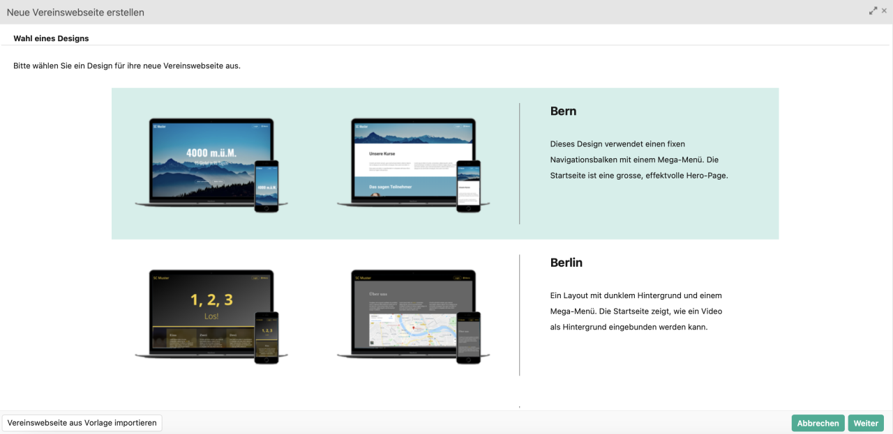 Design Templates ClubDesk