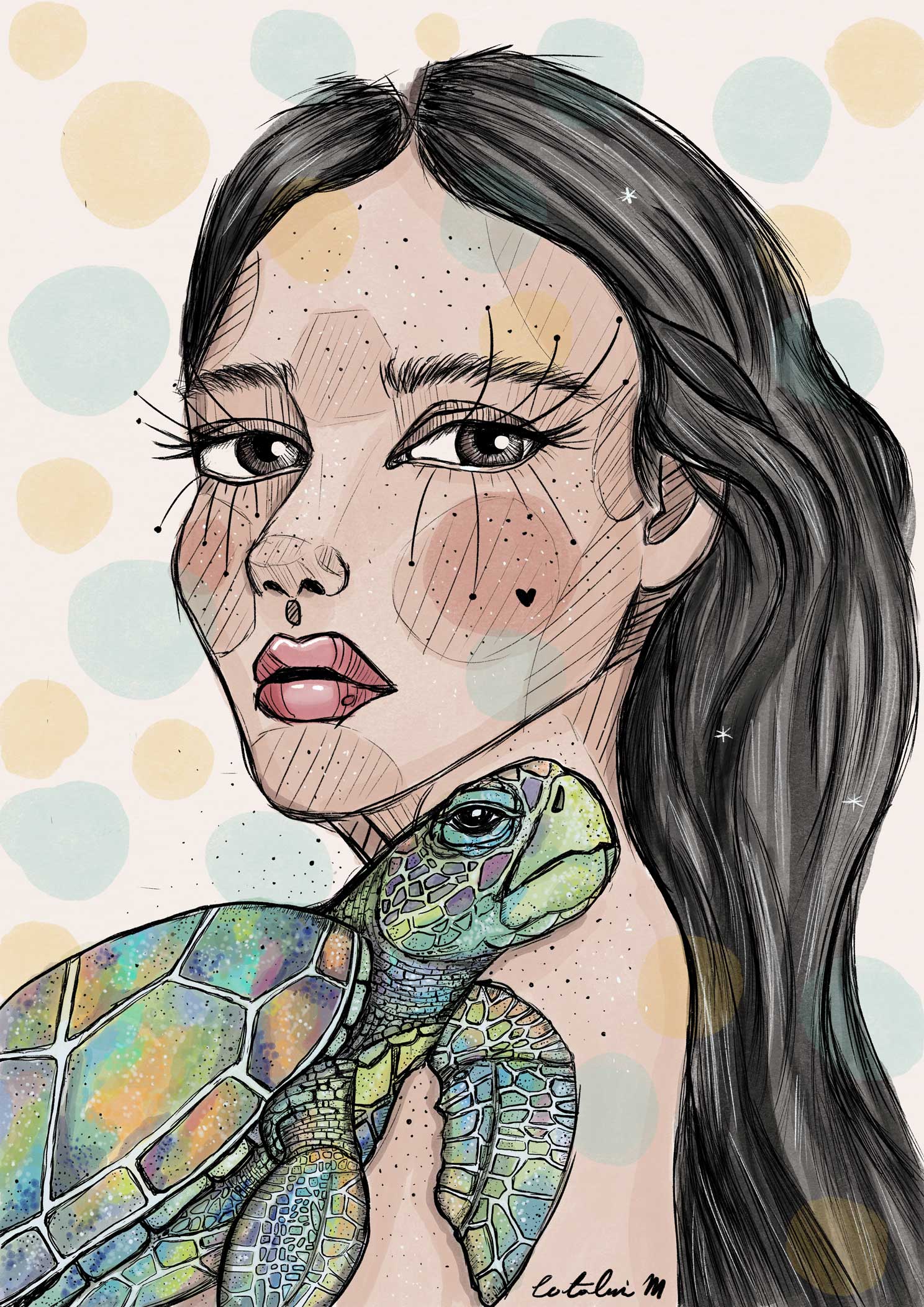 Frau und Meeresschildkröte: Die Ahnin